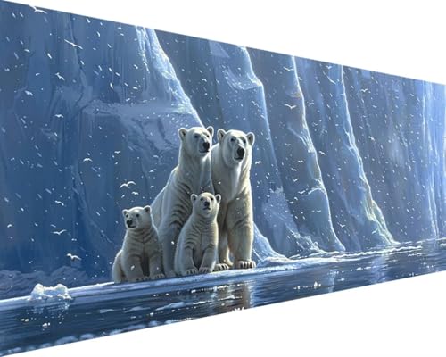 Malen Nach Zahlen Erwachsene EisbäR Malen Nach Zahlen Tier, DIY Paint by Numbers Adult Kinder Mit Pinseln und Acrylfarbe Malen Nach Zahlen Set für Geschenke und Home Haus Deko(Rahmenlos,100x200cm) 0-V von Waxonle