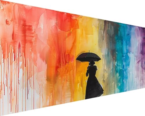 Malen Nach Zahlen Erwachsene Farbe Malen Nach Zahlen Regenschirm, DIY Paint by Numbers Adult Kinder Mit Pinseln und Acrylfarbe Malen Nach Zahlen Set Home Haus Deko Geschenke(Rahmenlos,80x160cm) 9-P von Waxonle