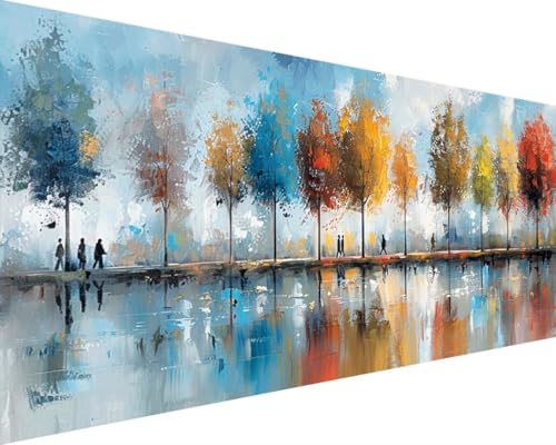 Malen Nach Zahlen Erwachsene Herbst Malen Nach Zahlen Baum, DIY Paint by Numbers Adult Kinder Mit Pinseln und Acrylfarbe Malen Nach Zahlen Set für Geschenke und Home Haus Deko(Rahmenlos,100x200cm) 2-0 von Waxonle