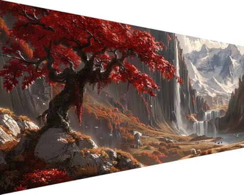 Malen Nach Zahlen Erwachsene Herbst Malen Nach Zahlen Landschaft, DIY Paint by Numbers Adult Kinder Mit Pinseln und Acrylfarbe Malen Nach Zahlen Set Home Haus Deko Geschenke(Rahmenlos,60x120cm) Q-9 von Waxonle