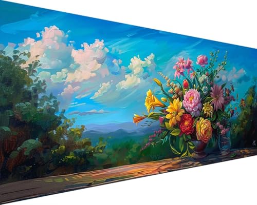 Malen Nach Zahlen Erwachsene Landschaft Malen Nach Zahlen Blume, DIY Paint by Numbers Adult Kinder Mit Pinseln und Acrylfarbe Malen Nach Zahlen Set Home Haus Deko Geschenke(Rahmenlos,100x200cm) V-4 von Waxonle