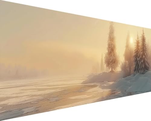 Malen Nach Zahlen Erwachsene Landschaft Malen Nach Zahlen Schnee, DIY Paint by Numbers Adult Kinder Mit Pinseln und Acrylfarbe Malen Nach Zahlen Set für Home Deko Geschenke(Rahmenlos,100x200cm) 1-K von Waxonle