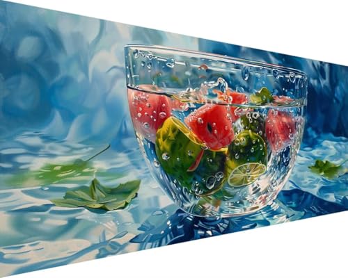 Malen Nach Zahlen Erwachsene Obst Malen Nach Zahlen Wassermelone, DIY Paint by Numbers Adult Kinder Mit Pinseln und Acrylfarbe Malen Nach Zahlen Set Home Haus Deko Geschenke(Rahmenlos,60x120cm) W-M von Waxonle