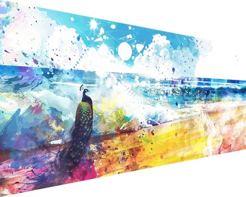 Malen Nach Zahlen Erwachsene Ozean Malen Nach Zahlen Landschaft, DIY Paint by Numbers Adult Kinder Mit Pinseln und Acrylfarbe Malen Nach Zahlen Set Home Haus Deko Geschenke(Rahmenlos,100x200cm) 0-T von Waxonle