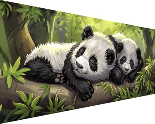 Malen Nach Zahlen Erwachsene Panda Malen Nach Zahlen Bambus, DIY Paint by Numbers Adult Kinder Mit Pinseln und Acrylfarbe Malen Nach Zahlen Set für Geschenke und Home Haus Deko(Rahmenlos,40x80cm) H-Q von Waxonle