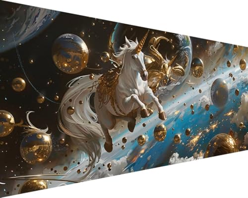 Malen Nach Zahlen Erwachsene Planet Malen Nach Zahlen Einhorn, DIY Paint by Numbers Adult Kinder Mit Pinseln und Acrylfarbe Malen Nach Zahlen Set für Home Haus Deko Geschenke(Rahmenlos,60x120cm) A-V von Waxonle