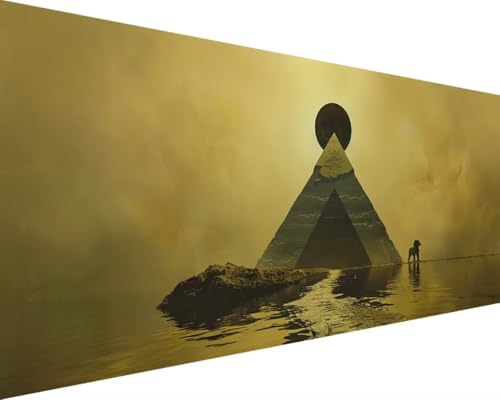 Malen Nach Zahlen Erwachsene Pyramide Malen Nach Zahlen äGypten, DIY Paint by Numbers Adult Kinder Mit Pinseln und Acrylfarbe Malen Nach Zahlen Set Home Haus Deko Geschenke(Rahmenlos,100x200cm) K-7 von Waxonle