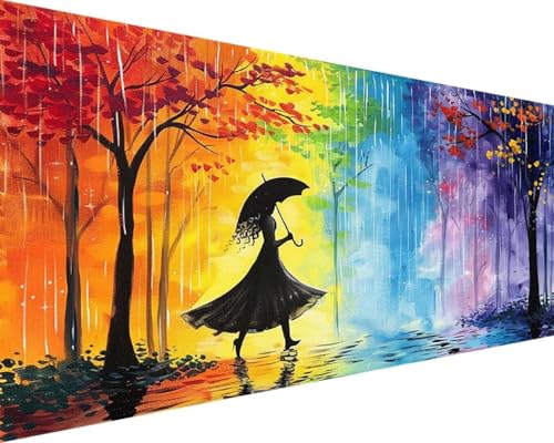 Malen Nach Zahlen Erwachsene Regenschirm Malen Nach Zahlen Farbe, DIY Paint by Numbers Adult Kinder Mit Pinseln und Acrylfarbe Malen Nach Zahlen Set für Home Deko Geschenke(Rahmenlos,100x200cm) K-R von Waxonle