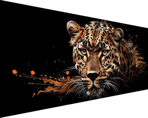 Malen Nach Zahlen Erwachsene Tier Malen Nach Zahlen Leopard, DIY Paint by Numbers Adult Kinder Mit Pinseln und Acrylfarbe Malen Nach Zahlen Set für Geschenke und Home Haus Deko(Rahmenlos,40x80cm) B-2 von Waxonle