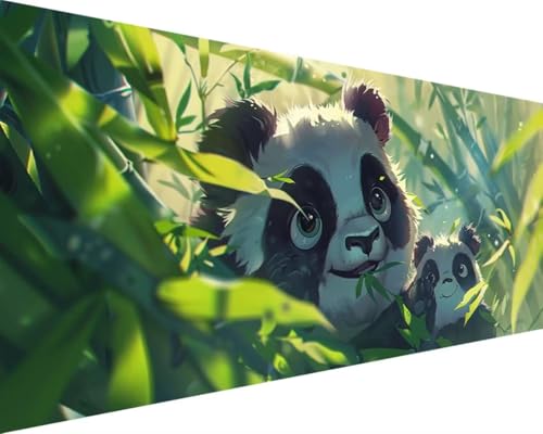 Malen Nach Zahlen Erwachsene Tier Malen Nach Zahlen Panda, DIY Paint by Numbers Adult Kinder Mit Pinseln und Acrylfarbe Malen Nach Zahlen Set für Geschenke und Home Haus Deko(Rahmenlos,100x200cm) C-J von Waxonle