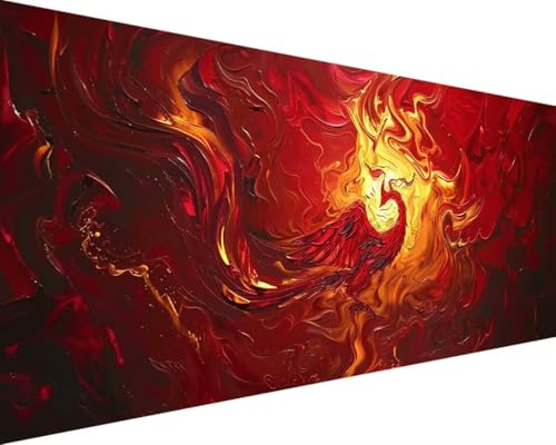 Malen Nach Zahlen Erwachsene Tier Malen Nach Zahlen PhöNix, DIY Paint by Numbers Adult Kinder Mit Pinseln und Acrylfarbe Malen Nach Zahlen Set für Geschenke und Home Haus Deko(Rahmenlos,100x200cm) 9-8 von Waxonle