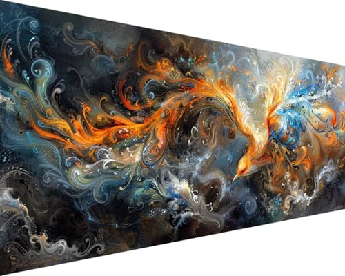 Malen Nach Zahlen Erwachsene Tier Malen Nach Zahlen PhöNix, DIY Paint by Numbers Adult Kinder Mit Pinseln und Acrylfarbe Malen Nach Zahlen Set für Geschenke und Home Haus Deko(Rahmenlos,60x120cm) 7-I von Waxonle