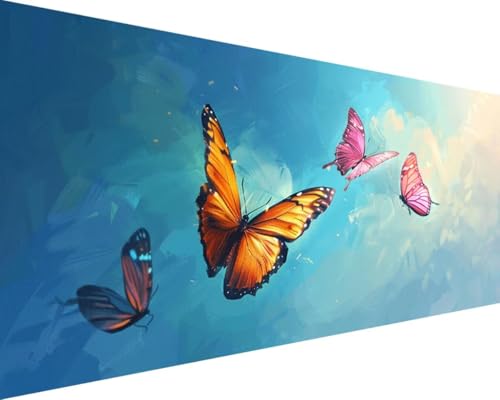 Malen Nach Zahlen Erwachsene Tier Malen Nach Zahlen Schmetterling, DIY Paint by Numbers Adult Kinder Mit Pinseln und Acrylfarbe Malen Nach Zahlen Set Home Haus Deko Geschenke(Rahmenlos,40x80cm) 8-M von Waxonle