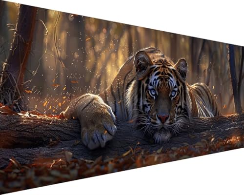 Malen Nach Zahlen Erwachsene Tier Malen Nach Zahlen Tiger, DIY Paint by Numbers Adult Kinder Mit Pinseln und Acrylfarbe Malen Nach Zahlen Set für Geschenke und Home Haus Deko(Rahmenlos,100x200cm) 7-Z von Waxonle