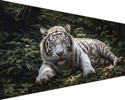 Malen Nach Zahlen Erwachsene Tier Malen Nach Zahlen Tiger, DIY Paint by Numbers Adult Kinder Mit Pinseln und Acrylfarbe Malen Nach Zahlen Set für Geschenke und Home Haus Deko(Rahmenlos,100x200cm) U-8 von Waxonle