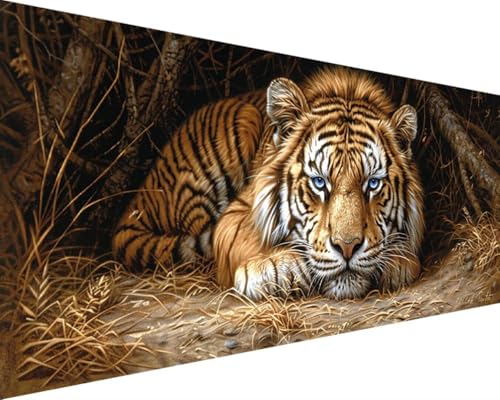 Malen Nach Zahlen Erwachsene Tier Malen Nach Zahlen Tiger, DIY Paint by Numbers Adult Kinder Mit Pinseln und Acrylfarbe Malen Nach Zahlen Set für Geschenke und Home Haus Deko(Rahmenlos,100x200cm) V-V von Waxonle