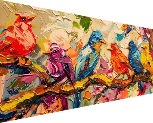 Malen Nach Zahlen Erwachsene Vogel Malen Nach Zahlen Blume, DIY Paint by Numbers Adult Kinder Mit Pinseln und Acrylfarbe Malen Nach Zahlen Set für Geschenke und Home Haus Deko(Rahmenlos,100x200cm) R-0 von Waxonle