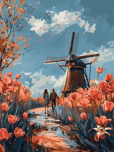Malen Nach Zahlen Erwachsene ohne Rahmen Windmühle Malen Nach Zahlen Blume Paint by Numbers Kreativ Set mit Pinseln und Acrylfarben Farbe Handgemalt Ölgemälde Leinwand, Deko Wohnzimmer 30x40cm -i571 Malen Nach Zahlen Erwachsene ohne Rahmen Windmühle Malen Nach Zahlen Blume Paint by Numbers Kreativ Set mit Pinseln und Acrylfarben Farbe Handgemalt Ölgemälde Leinwand, Deko Wohnzimmer 30x40cm -i571 von Waxonle