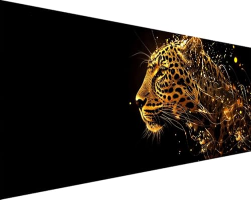 Malen Nach Zahlen Leopard, Malen Nach Zahlen Erwachsene Tier Acrylmalerei Set, DIY Rahmenlos Malen Nach Zahlen Kinder ab 10 Jahre Mädchen Kunsthandwerk Set Geschenk, Wand Zimmer Deko 30x60cm V-O von Waxonle