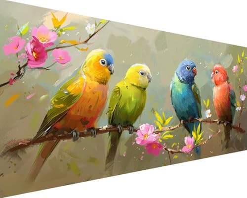 Malen Nach Zahlen Tier, Malen Nach Zahlen Erwachsene Vogel Acrylmalerei Set, Rahmenlos Malen Nach Zahlen Kinder ab 10 Jahre Mädchen Mit Pinseln Kunsthandwerk Geschenk für Home Wall Deco 30x60cm O-5 von Waxonle