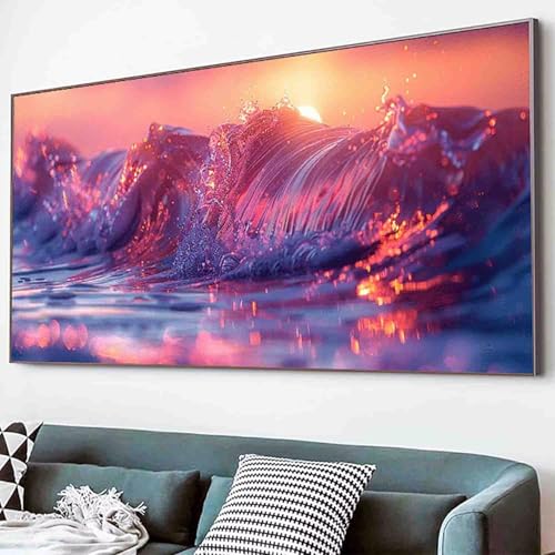 Meer Diamond Painting Landschaft Diamond Painting Erwachsene Groß XXL 70x140cm Vollbohrer Diamanten Malerei Kinder Stickerei Bastelset Erwachsene, Geschenke für Frauen, Wohnzimmer Deko Modern -77y5 von Waxonle