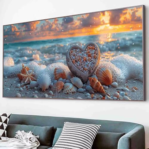 Meer Diamond Painting Strand Diamond Painting Erwachsene Groß XXL 40x80cm Vollbohrer Diamanten Malerei Kinder Stickerei Kreuzstich Bastelset Erwachsene, Geschenke für Frauen, Deko Wohnzimmer -26s6 von Waxonle