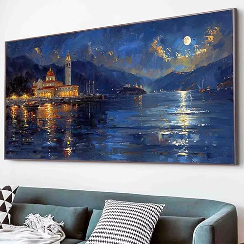 Mond Diamond Painting Landschaft Diamond Painting Erwachsene Groß XXL 30x60cm Vollbohrer Diamanten Malerei Kinder Stickerei Bastelset Erwachsene, Geschenke für Frauen, Wohnzimmer Deko Modern -28d7 von Waxonle