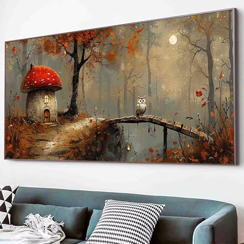 Pilz Diamond Painting Baum Diamond Painting Erwachsene Groß XXL 50x100cm Vollbohrer Diamanten Malerei Kinder Stickerei Kreuzstich Bastelset Erwachsene, Geschenke für Frauen, Deko Wohnzimmer -87j4 von Waxonle