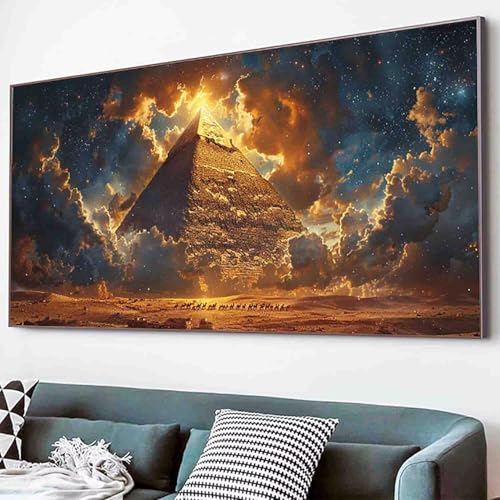 Pyramide Diamond Painting äGypten Diamond Painting Erwachsene Groß XXL 30x60cm Vollbohrer Diamanten Malerei Kinder Stickerei Bastelset Erwachsene, Geschenke für Frauen, Wohnzimmer Deko Modern -10v5 von Waxonle