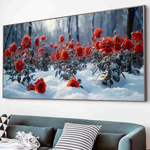 Rose Diamond Painting Blume Diamond Painting Erwachsene Groß XXL 80x160cm Vollbohrer Diamanten Malerei Kinder Stickerei Kreuzstich Bastelset Erwachsene, Geschenke für Frauen, Deko Wohnzimmer -26sV von Waxonle