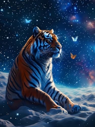 Schmetterling Diamond Painting Erwachsene DIY 5D Diamond Painting Bilder Tiger Diamant Painting 30x40cm, Diamond Art Painting Kinder Stickerei Basteln Set, Wandzimmer Deko, Geschenke für Frauen -84 von Waxonle