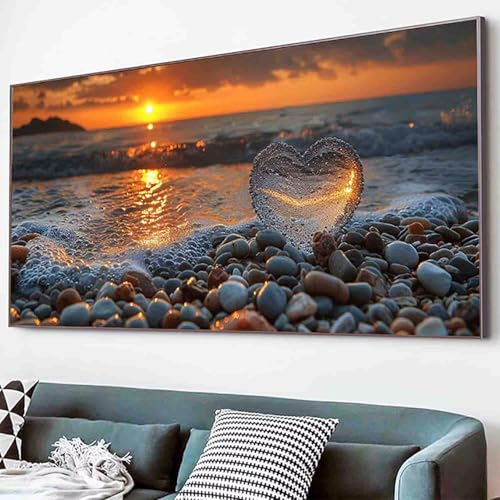 Strand Diamond Painting Meer Diamond Painting Erwachsene Groß XXL 40x80cm Vollbohrer Diamanten Malerei Kinder Stickerei Kreuzstich Bastelset Erwachsene, Geschenke für Frauen, Deko Wohnzimmer -16s6 von Waxonle