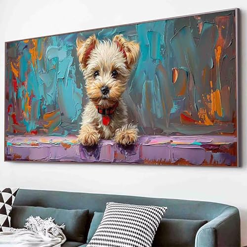 Tier Diamond Painting Hund Diamond Painting Erwachsene Groß XXL 80x160cm Vollbohrer Diamanten Malerei Kinder Stickerei Kreuzstich Bastelset Erwachsene, Geschenke für Frauen, Deko Wohnzimmer -35dJ von Waxonle