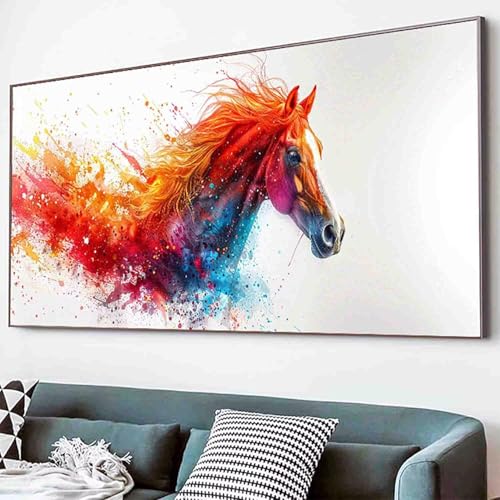 Tier Diamond Painting Pferd Diamond Painting Erwachsene Groß XXL 40x80cm Vollbohrer Diamanten Malerei Kinder Stickerei Kreuzstich Bastelset Erwachsene, Geschenke für Frauen, Deko Wohnzimmer -15s8 von Waxonle