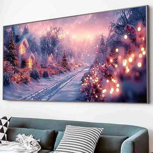 Winter Diamond Painting Landschaft Diamond Painting Erwachsene Groß XXL 40x80cm Vollbohrer Diamanten Malerei Kinder Stickerei Bastelset Erwachsene, Geschenke für Frauen, Wohnzimmer Deko Modern -78y5 von Waxonle