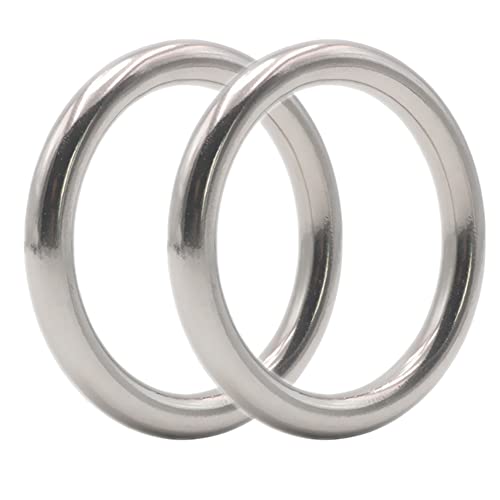 WayOuter 2 Stück Edelstahl-Ringe Rundringe Edelstahl Ø 80mm x 10mm wetterbeständig rostfrei belastbar geeignet für Segelsport von WayOuter