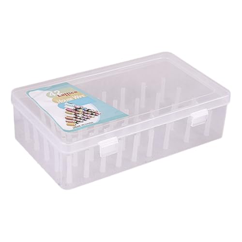 Wayfadacc 42 Spulen transparente Fadenspule Aufbewahrungsbox Fadenspule Organizer Etui für kleine, große Nähgarn, Spule, Garnspule von Wayfadacc