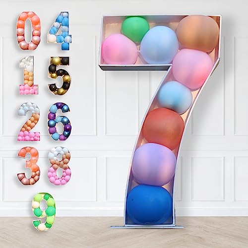 3FT Ballons Mosaik Nummer 7 Geburtstags Party Dekoration, Zahlen Ständer Mosaik Luftballons Rahmen für Jungen Mäd,7th Genburtstag Feierchen Geburtstags Party Hintergrund Number 7 Balloon Frames Boxes von Wayfun