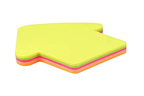 Notizblock, ablösbar, 5 Farben, 100 Blatt, 70 x 70 mm, Herzform oder Pfeil (Fleche) von Waytex