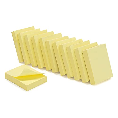 WAYTEX 931640 1200 Haftnotizen, repositionierbar, Pastellgelb, 12 Blöcke à 100 Blatt, 3,7 x 5 cm, vertikal, 12 Blöcke à 100 Blatt von Waytex