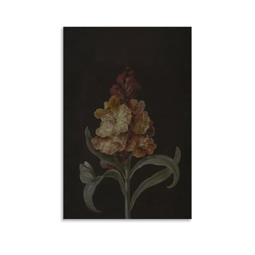 Ölgemälde mit dunklem Blumenmuster, modernes Zimmer, ästhetisch, dekoratives Gemälde, Wandkunst, Wohnzimmer-Poster, ungerahmt, 20 x 30 cm von Wbacyat