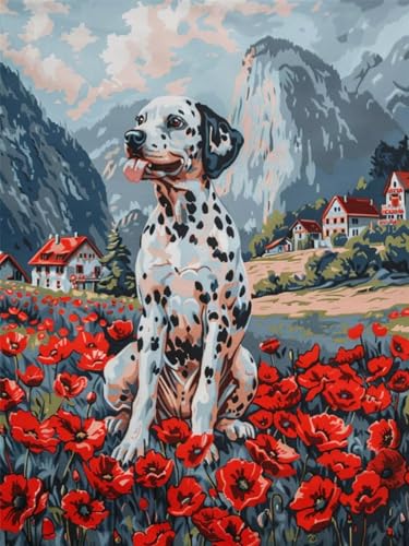 Malen Nach Zahlen Hundeblumen Malen Nach Zahlen Erwachsene, Malen Nach Zahlen Kinder Anfänger, Mit Pinseln und Acrylfarben, Zur Möbelwanddekoration, Geschenke für Frauen 120x90cm (Rahmenlos) w-1231 von Wcusmmog