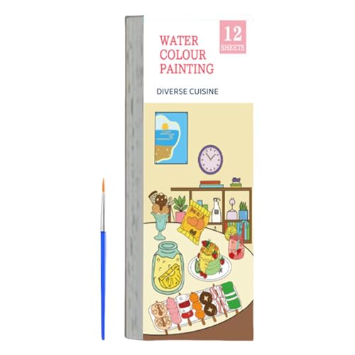 Aquarell- | Aquarell-Kunstblock für Kinder im Taschenformat | Aquarell-Zeichenblock | mit Farbe und Pinsel | Kompaktes Malset für Kinder und Erwachsene zur Verwendung zu Hause von Wcybym