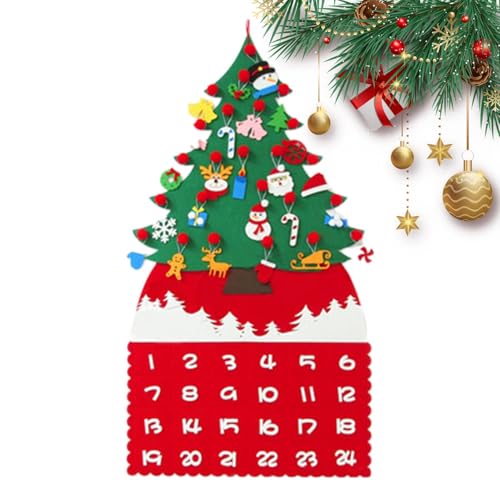 Filz Weihnachtskalender | Filz Weihnachtsbaum | Filz Ornament Bastelset | Weihnachtsbaum Ornamente | Weihnachtsdeko | Weihnachten Basteln Weihnachtsdekorationen für Kinder Kleinkind Weihnachten von Wcybym