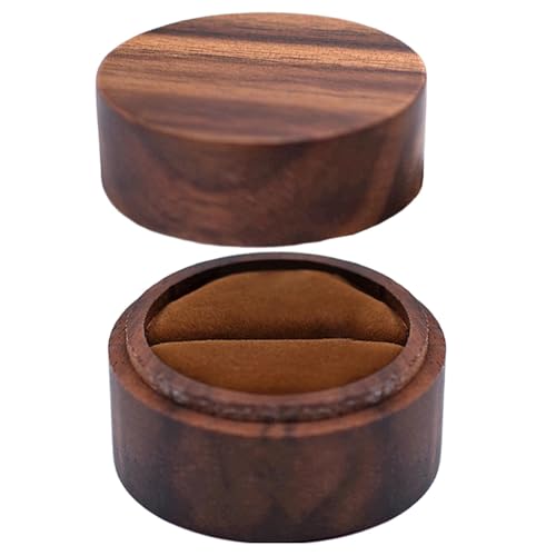 Schmuckschatulle aus Holz, Ringschatulle aus Holz, Ringbox, Hochzeitsring-Box, Halsketten-Schmuckschatulle, tragbare Ringaufbewahrungsbox, Schmuck-Ring-Box für Antrag, Hochzeitszeremonie von Wcybym