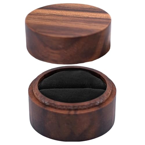 Schmuckschatulle aus Holz, Ringschatulle aus Holz, Ringbox, Hochzeitsring-Box, Halsketten-Schmuckschatulle, tragbare Ringaufbewahrungsbox, Schmuck-Ring-Box für Antrag, Hochzeitszeremonie von Wcybym