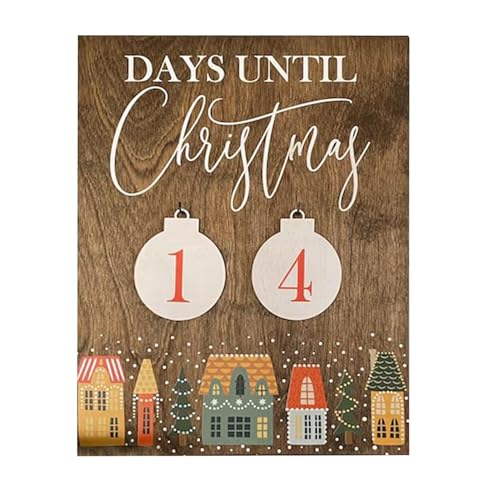 Weihnachts-Countdown-Brett | Countdown-Brett aus Holz | Kalender mit Countdown-Markierungen | Aus Holz gefertigter Weihnachts-Countdown-Ornament | Vielseitige Weihnachts-Countdown-Tafel für Zuhause, S von Wcybym