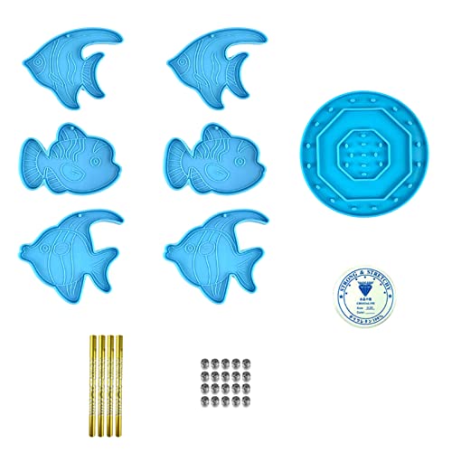 Wdbild Epoxidharz Silikonform, Fisch-Silikon-Harz-Form-Set für Harzguss, Harz-Glockenspiel-Form, Wohndekor, Harzzubehör Wdbild Epoxidharz Silikonform, Fisch-Silikon-Harz-Form-Set für Harzguss, Harz-Glockenspiel-Form, Wohndekor, Harzzubehör von Wdbild