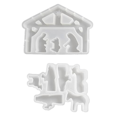 Wdbild Epoxidharz Silikonform, Set mit 2 antihaftbeschichteten Silikonformen für Ornamente, Bastelformen der Gebetsserie, Tischdekoformen für jeden Innenraum Wdbild Epoxidharz Silikonform, Set mit 2 antihaftbeschichteten Silikonformen für Ornamente, Bastelformen der Gebetsserie, Tischdekoformen für jeden Innenraum von Wdbild