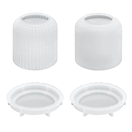 Wdbild Kerzenform Silikon, 2er-Pack Silikonform-Set, Heimdekorationen, Silikon-Betonformen, Silikonform für Kerzenbecher mit Abdeckungen Wdbild Kerzenform Silikon, 2er-Pack Silikonform-Set, Heimdekorationen, Silikon-Betonformen, Silikonform für Kerzenbecher mit Abdeckungen von Wdbild